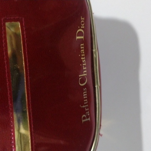 Vintage Christian Dior Red & Gold Parfums Toiletry Bag F096175300 Cosmetic Pouch - Picture 6 of 12